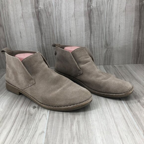 Dolce Vita Ankle Boots Womens 11 Findley Tan Suede Slip On Booties - Picture 3 of 11